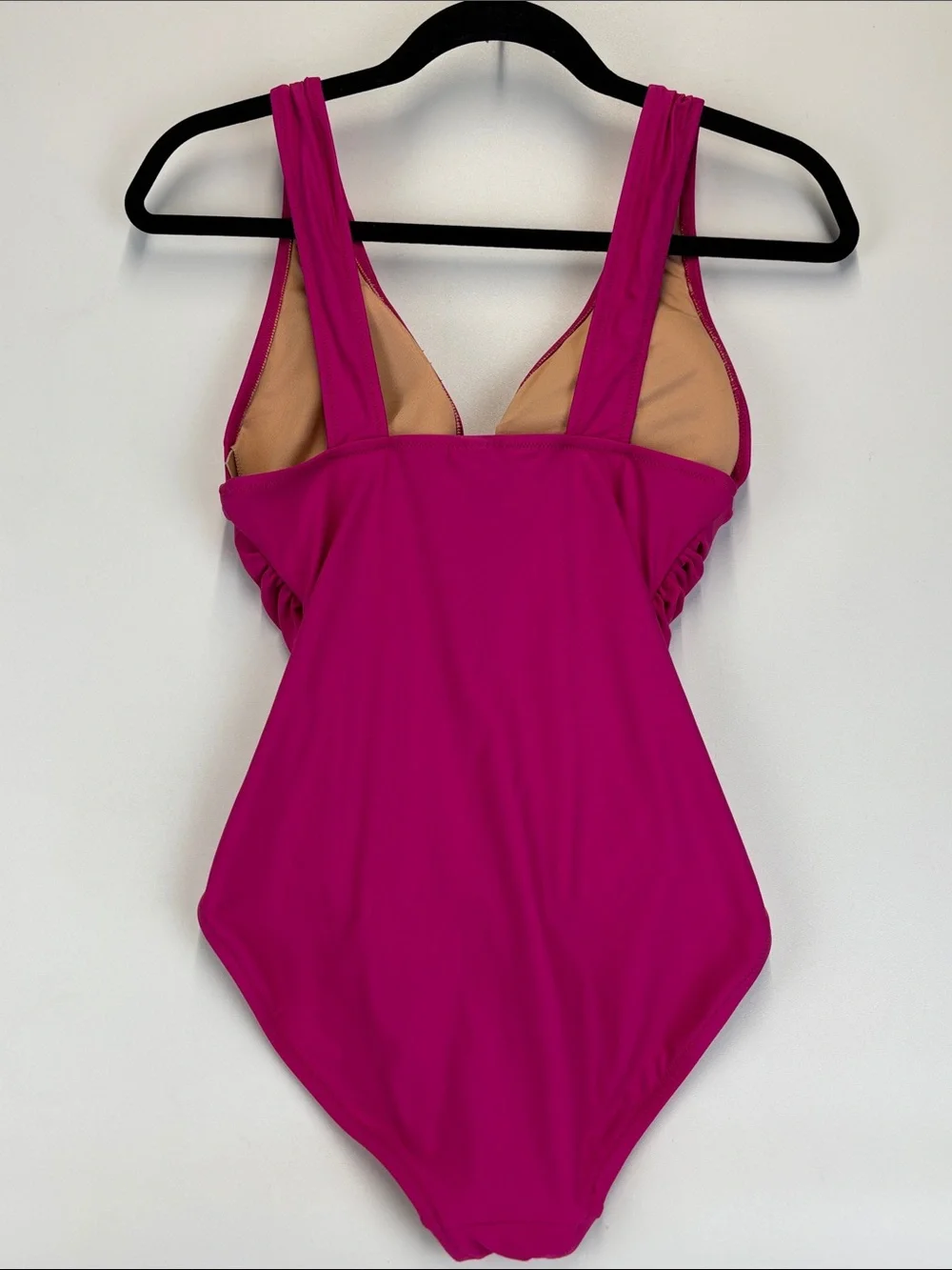 J CREW V-Neck Ruched One Piece SwimSuit Pink Size 6